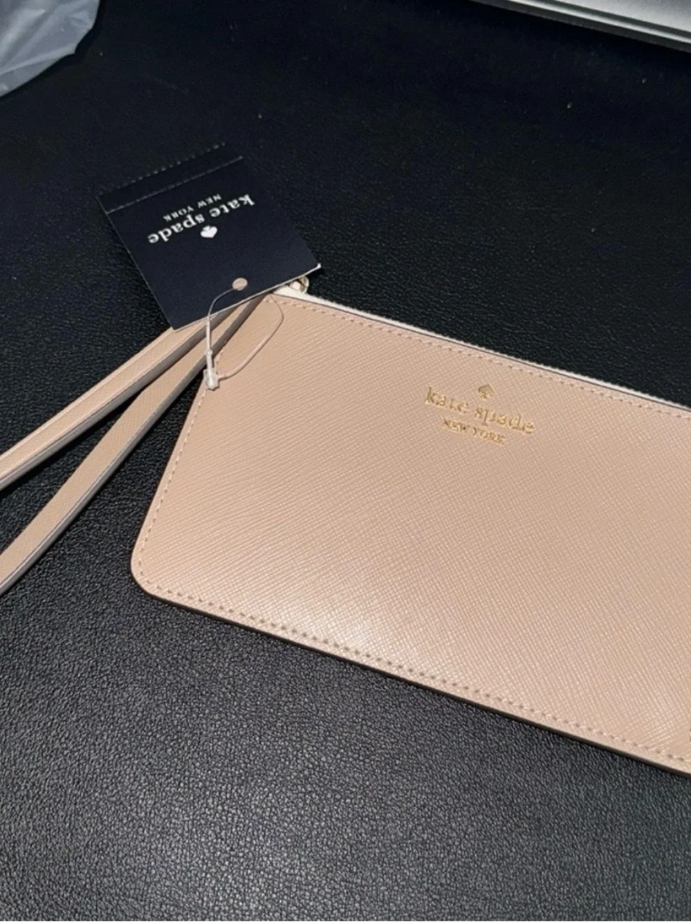 Kate Spade Bi-Color Small Zip Saffian Lucy Wristlet w/ Gold Hardware - Picture 2 of 8